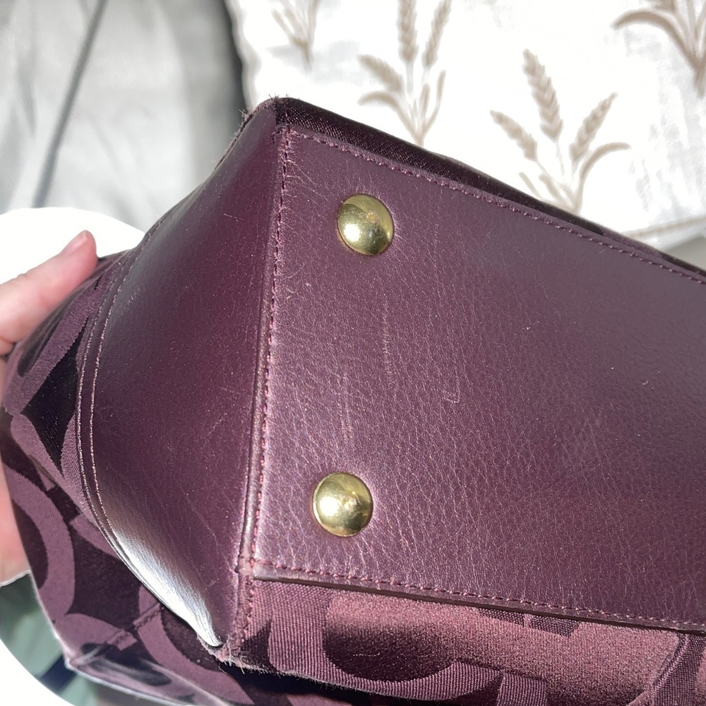 Coach Taylor Op Art Alexis Eggplant Purple Women's Bag G1369-F25501 Coach Classy - Picture 9 of 10